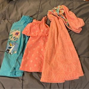 Girls size 5/6 tanks and swim cover up